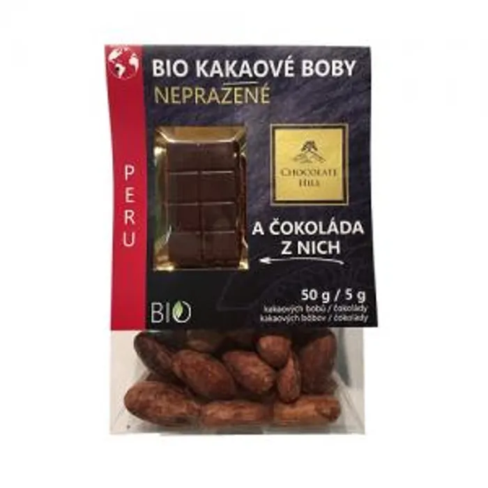 Chocolate Hill Kakaové boby nepražené + čokoláda Peru 55 g Bio